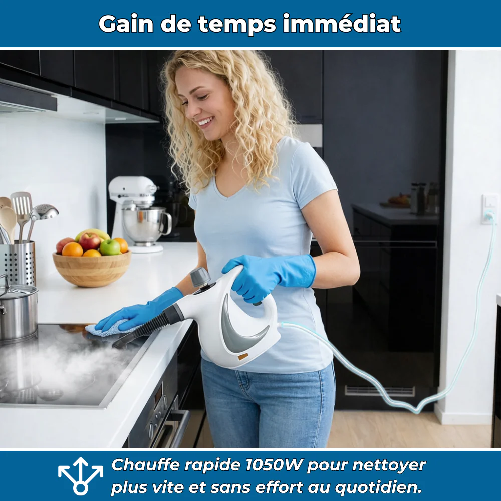 Vaporio™ – Nettoyeur Vapeur Professionnel | Désinfecte et Dégraisse Sans Effort