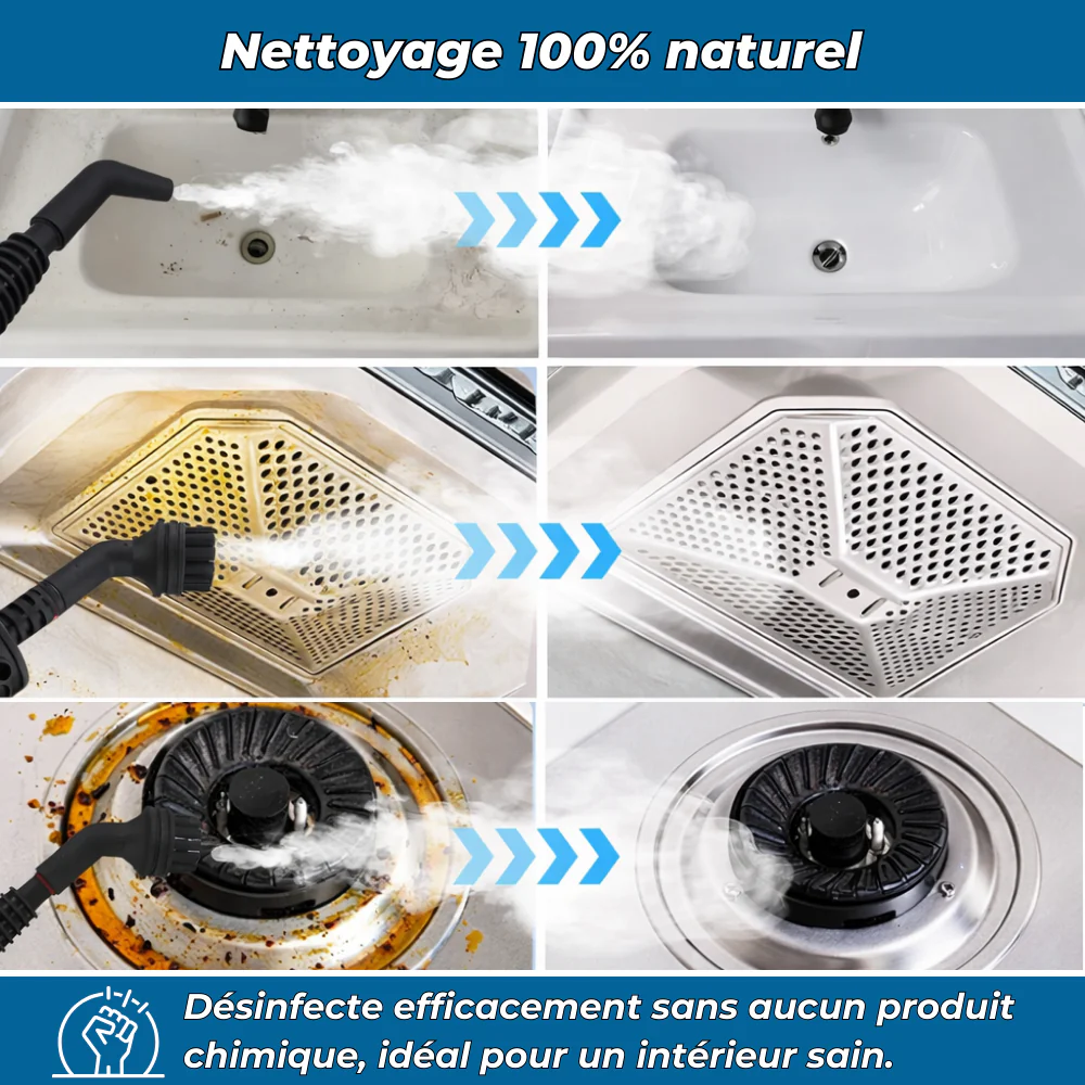 Vaporio™ – Nettoyeur Vapeur Professionnel | Désinfecte et Dégraisse Sans Effort